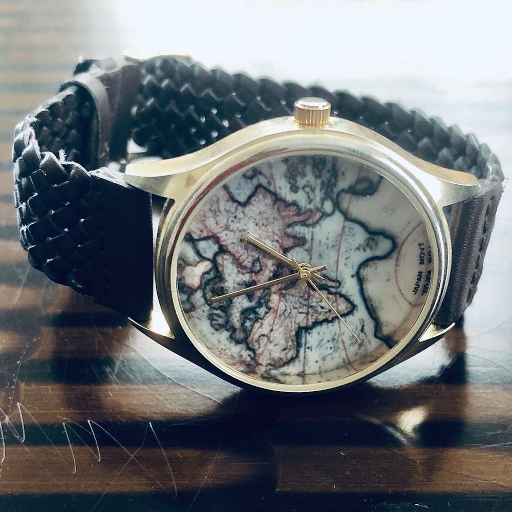 Globe map watch
